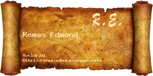 Remes Edmond névjegykártya